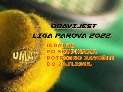 Liga parova 2022. TK Umag - obavijest